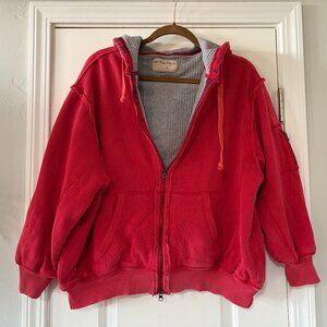 Free People We the Free By your side lined hoodie size XSmall red jacket